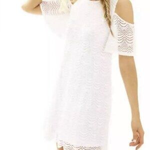 Lilly Pulitzer Somerset Eyelet resort cold shoulder dress size large